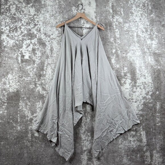 New 9 Seed Swing Dress One Size Womens Gray Gauze Sheer Relaxed - Picture 1 of 8